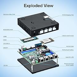Sharevdi Fanless Firewall Mini PC 4X Intel i226 LAN