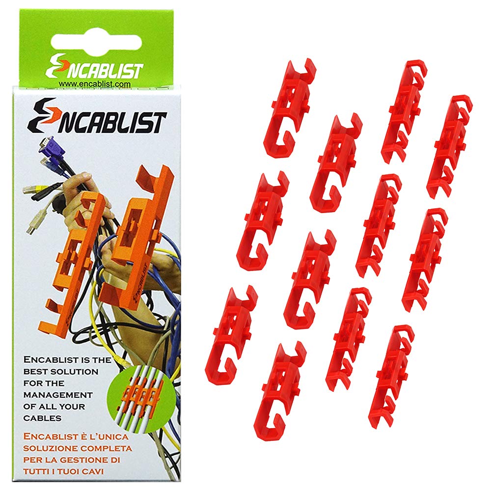 encablist, Universal Exoskeleton Made in Italy for Manage and organize all cables of TV PC Laptop Home and Office Appliances, Pack of 12