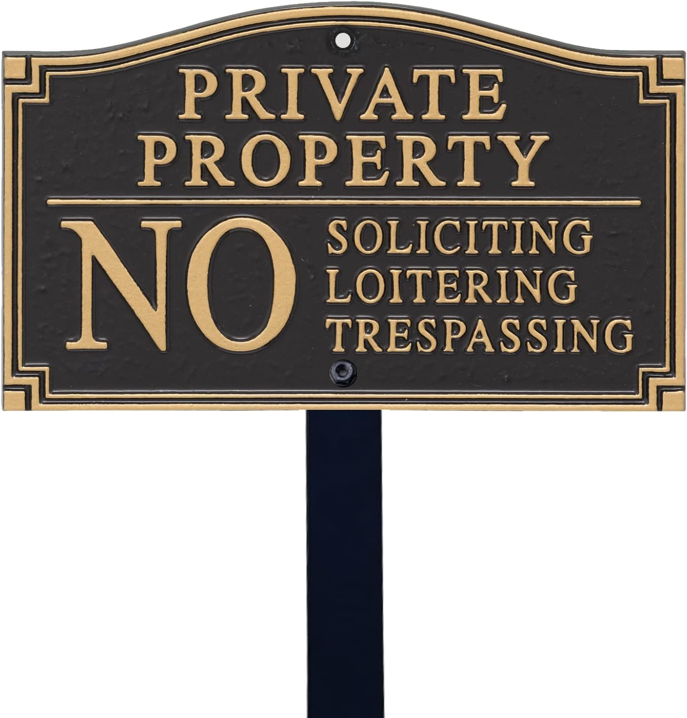 Plaques & Wall Art - SmartSign Private Property Sign for Yard, No Soliciting Loitering Trespassing Garden Plaque | 5.75