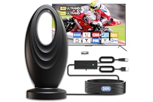 JOYFULPAWS 2025 TV Antenna for Smart TV and Old TV, 2200+ Miles Range HD Digital TV Antenna Indoor with 360° Signal Strongest Booster, Supports Local Channels 1080P 4K Reception for Home, RV, Camping (35ft)
