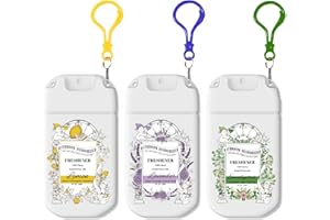 AZULFRA Travel Size Toilet Spray, Air Freshener Spray for Bathroom Deodorizer, Travel Essentials Variety with Removable Hook - Lemon Lavender Eucalyptus Scent