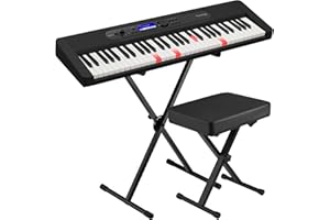 Casio LK-S450 Lighted 61-key Portable Arranger Keyboard Bundle with Stand and Deluxe Bench