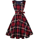 Dressever Women's 50s 60s Vintage Sleeveless Cocktail Party Dress with Pockets