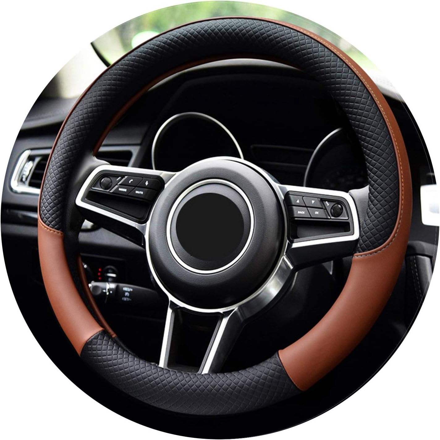 Ablaze Jin 38Cm Steering-Wheel Cover Skin Feel Micro Fiber Leather Steering Wheel Cover Cool In Summer Car-Styling Auto Accessories