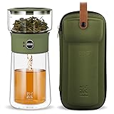 ZENS Modern Glass Infuser Teapot, Smart One Touch