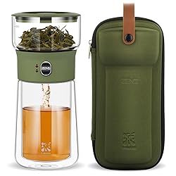 ZENS Modern Glass Infuser Teapot, Smart One Touch