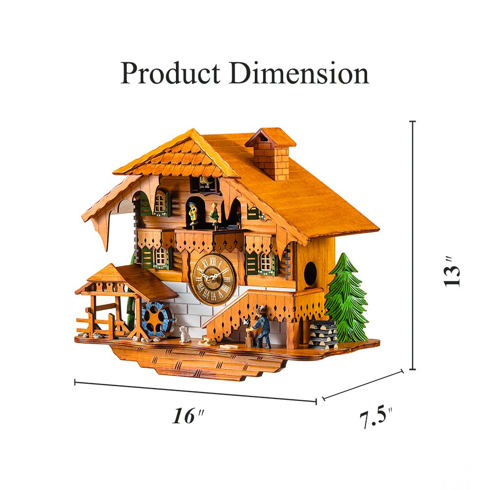 Kintrot Cuckoo Clock Black Forest Quartz Wall Clock Pendulum Movable