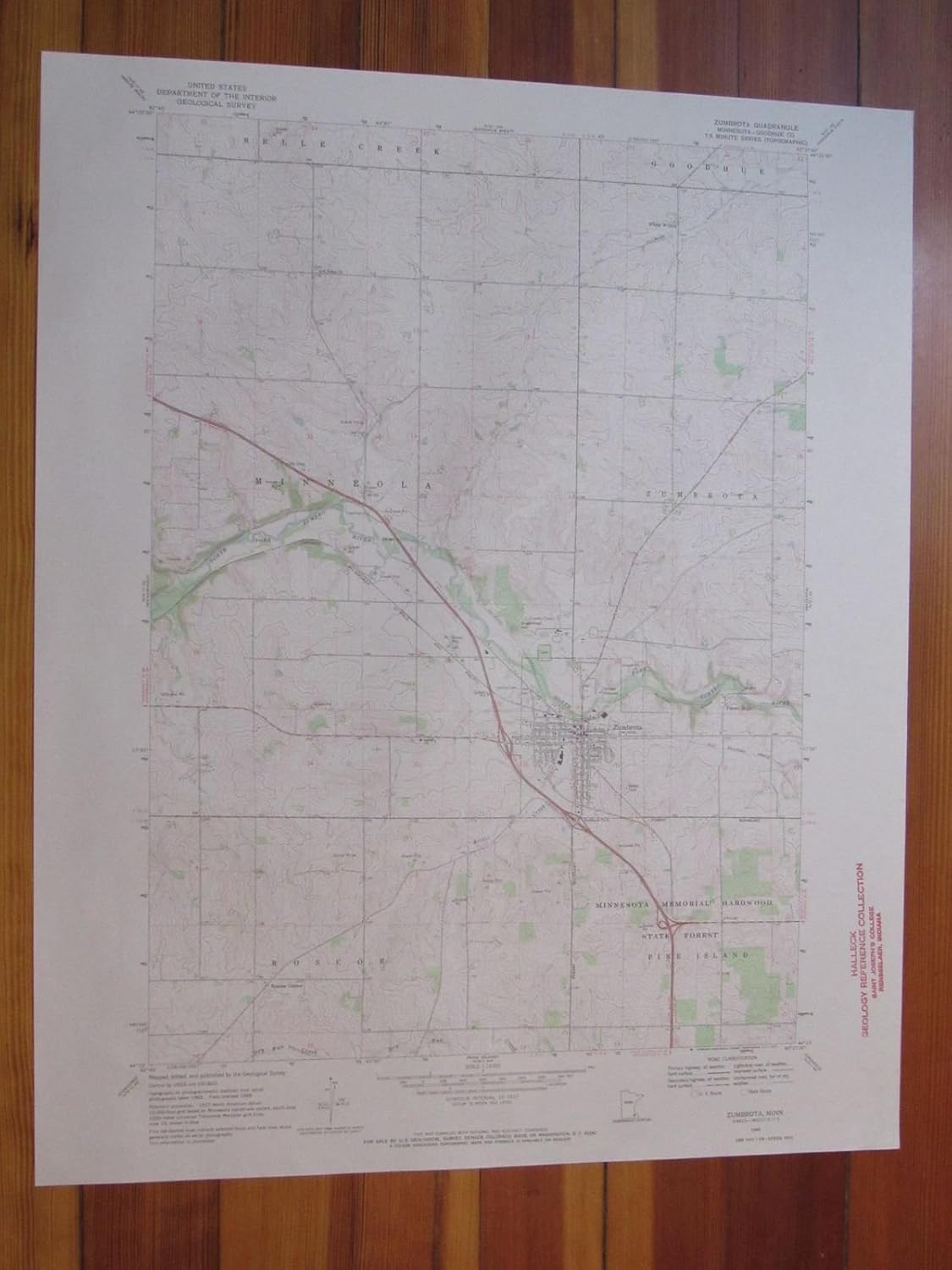 Zumbrota Minnesota 1970 Original Vintage USGS Topo Map