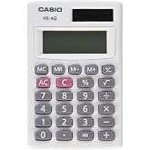 Casio HS-4G Standard Function Calculator | Basic calculator built for elementary and secondary school math coursework