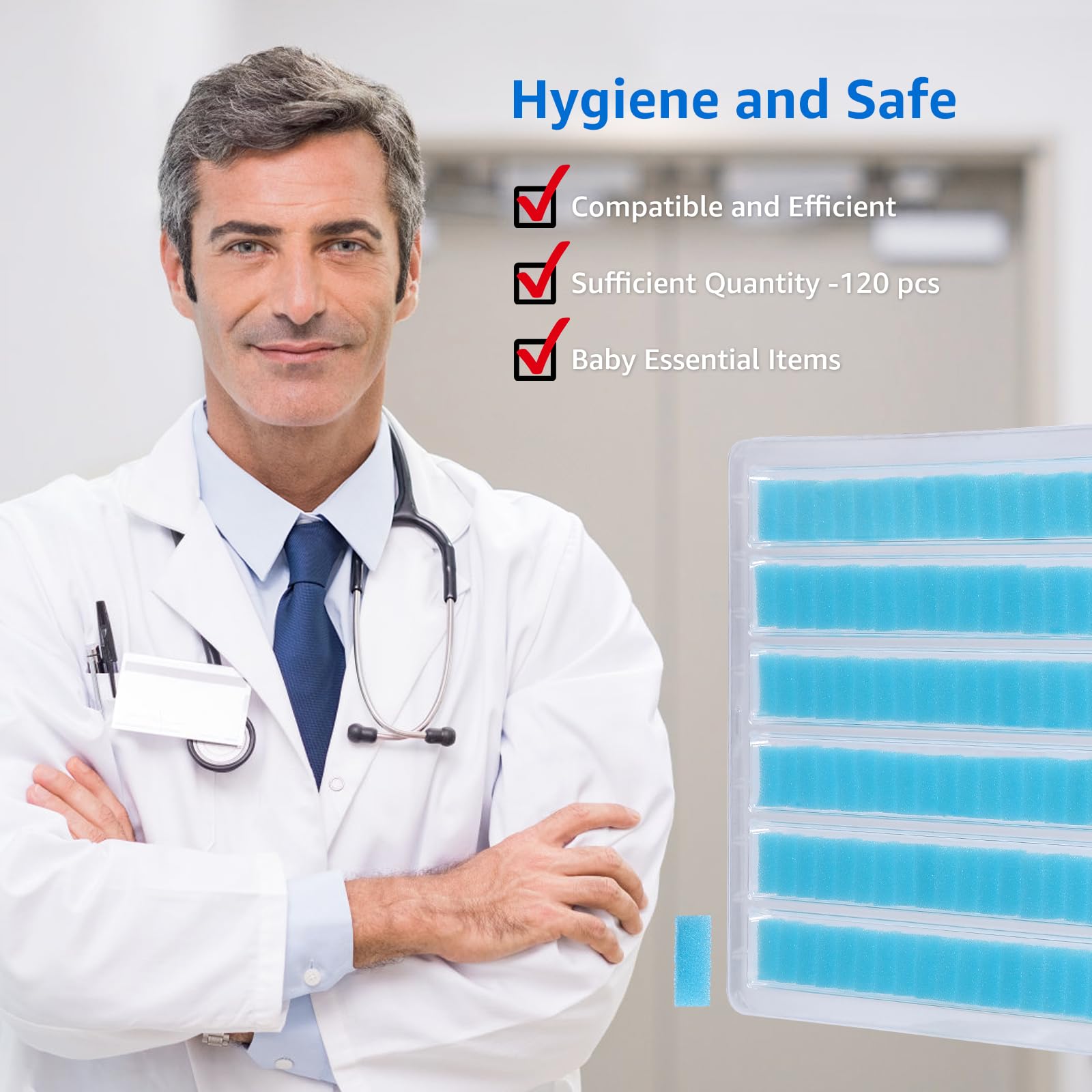 GROWNSY 120 PCS Premium Nasal Filters for Grownsy/NoseFrida/NeilMed/Molucky/Mr. Pen Nasal Aspirators