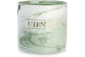 LYEOBOH Kitchen Utensil Holder for Countertop, Ceramic Cooking Utensil Crock 6.7“ Extra Large Farmhouse Utensil Caddy, Utensil Organizer for Kitchen Décor, Easy to Clean, Green