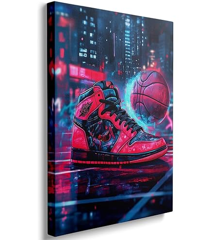 nao 海外shopgallery Amazon.com: Notoriart Blue Glow Sneaker Gallery Wrapped