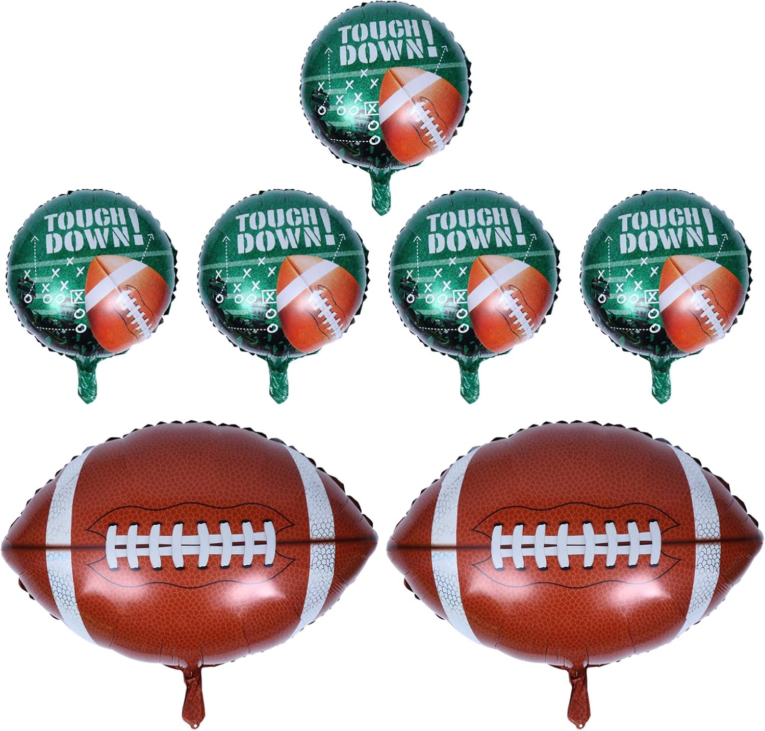 Amosfun 7pcs Football Balloon Touchdown Printed Balloons