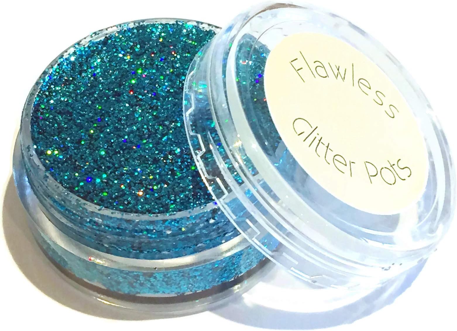Flawless Biodegradable Pressed Glitter Eyeshadow - Blue Lagoon - Vegan Cruelty Free Eco Friendly Festival Glitters