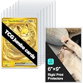 Rainmae 12 Pack 6" x 9" Jumbo Card Sleeves, Rigid Photocard Protectors for Oversized Trading Cards Sheet Protectors, Paper Sleeves Jumbo Sports Cards Sleeves Hard Plastic Document Holder Protector