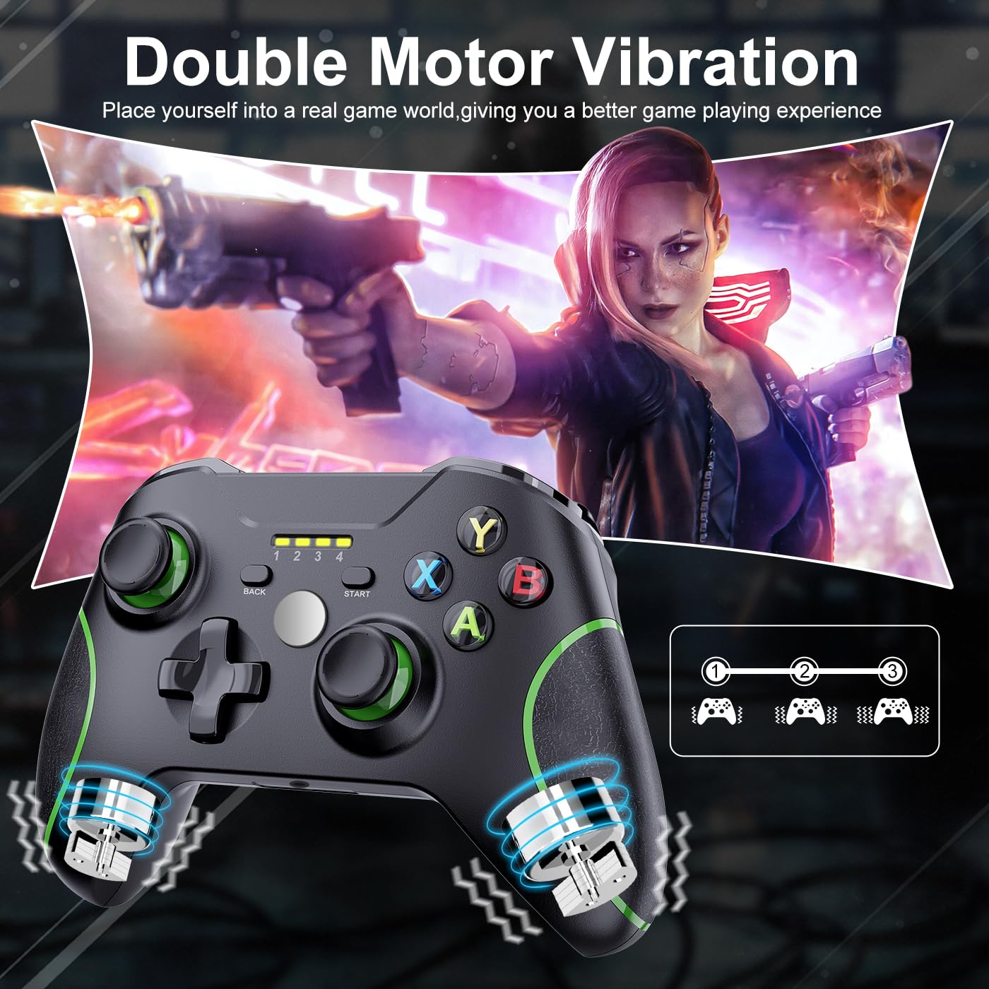 Xbox One Controller,2.4GHz Wireless Xbox Controller with 3.5mm Headphone Audio Jack Xbox Controller for Xbox One X/S Xbox Series X/S,Black