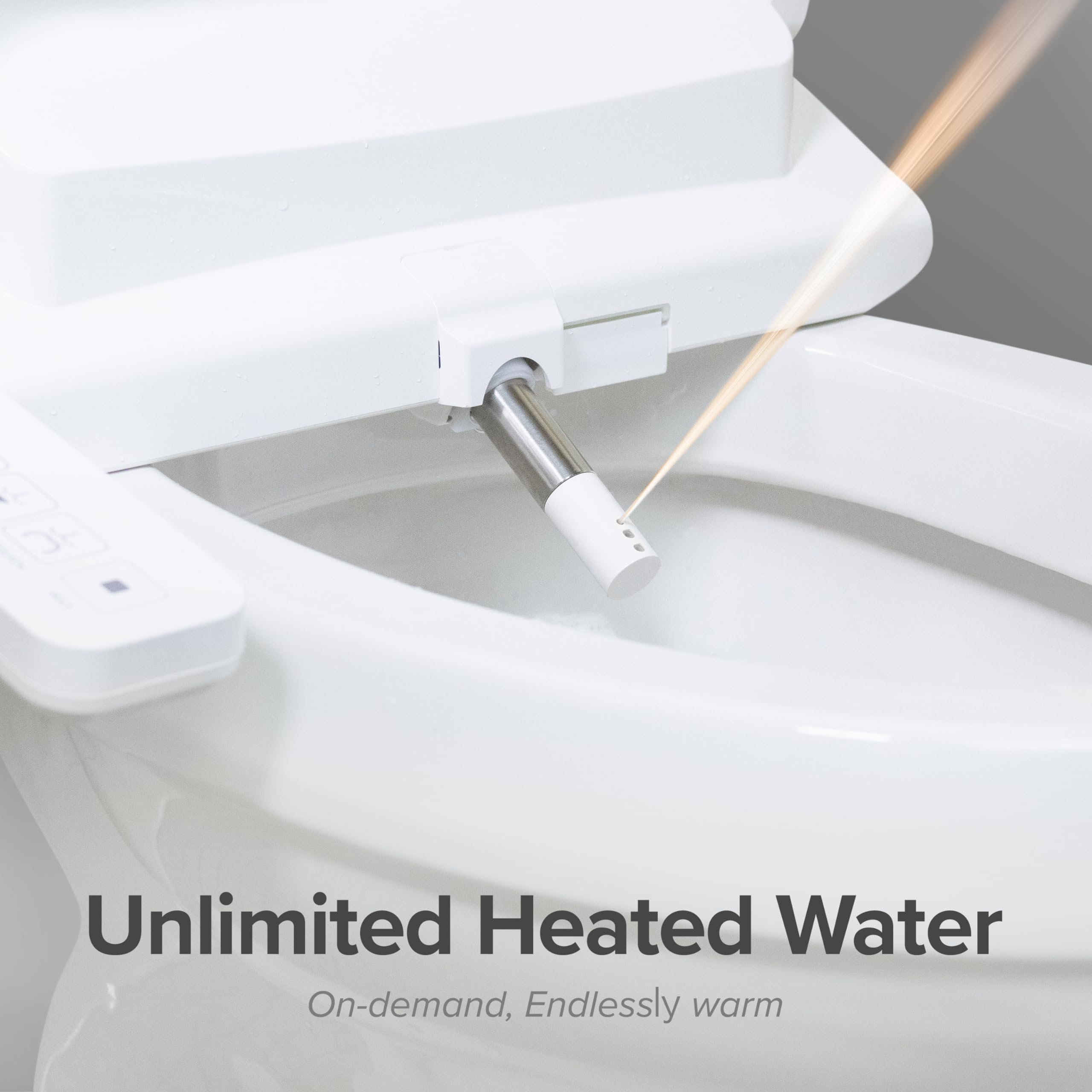 SmartBidet® SB-2600 Electric Smart Bidet™ Seat for Elongated - Electronic Heated Toilet Seat with Warm Air Dryer and Temperature Controlled Wash Functions (Unlimited Hot Water)