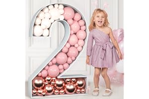 imprsv 3FT Mosaic Numbers for Balloons, Marquee Number, Mosaic Number Frame, Sign 2 Balloon for Party Decorations, 12th 20th 21st Birthday Decorations for Her Him, Large Signs for Party