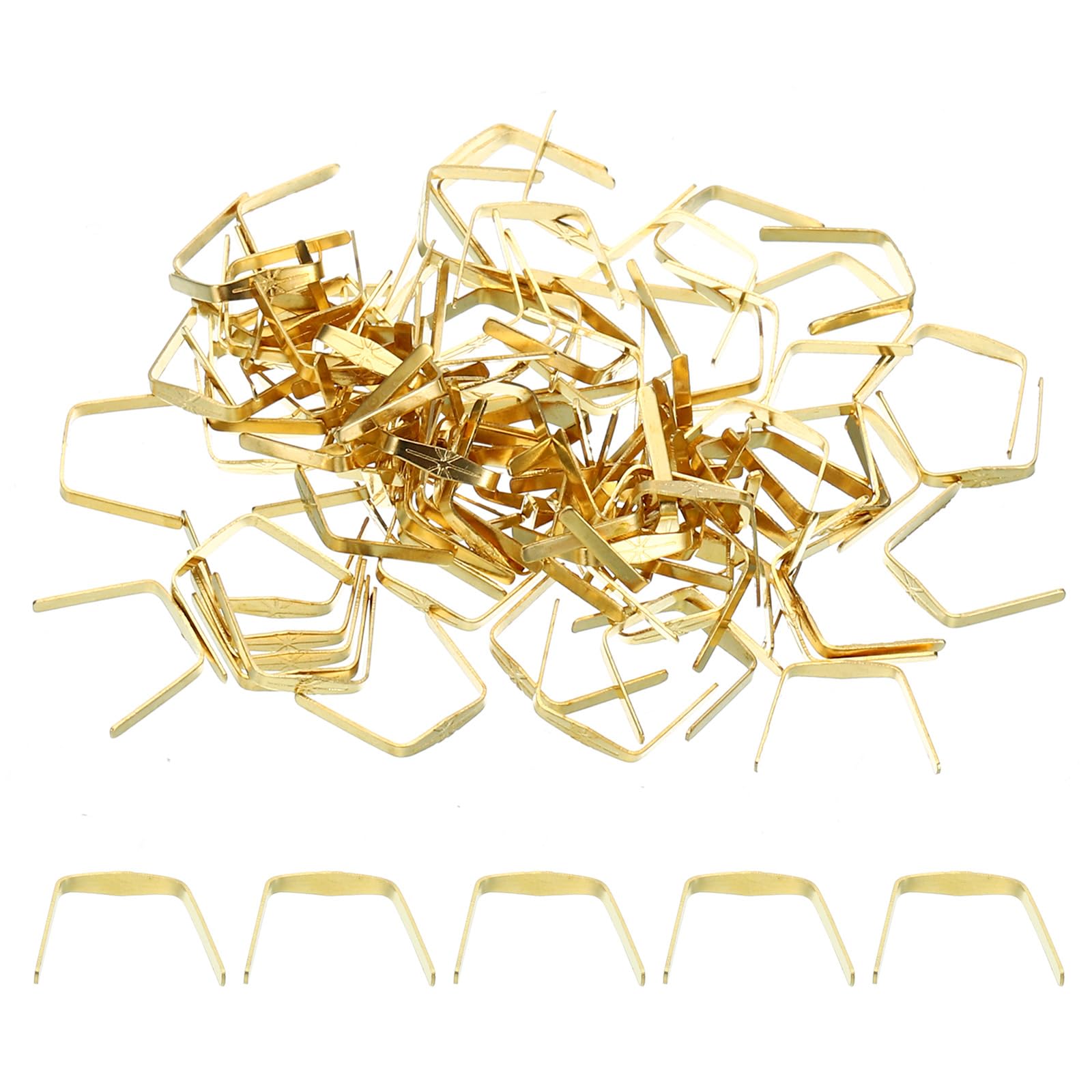 PATIKIL 8x8mm Copper Chandelier Connector Pins, 200Pcs Chandelier Crystal Clips for Fastening Crystals Parts, Chandelier Replacements, Gold