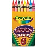 Crayola Neon Crayons, Coloring Book Supplies, Gift for Kids, 8 Count