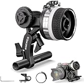 NEEWER Mini Follow Focus with A/B Stops, Lens Gear Ring, 15mm Rod &amp; Rod Clamp for Cinema Camera, DSLR/Mirrorless Camera, Compatible with Lens Diameter Up to 114mm, PG001 (Silver)