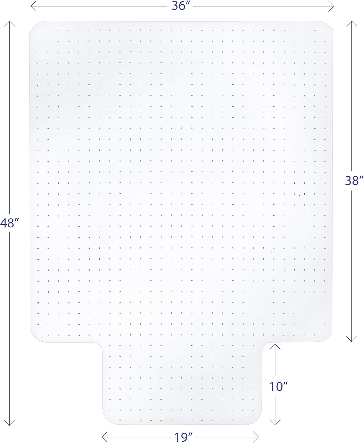 Office Chair Mat for Carpeted Floors, Studded Desk Floor Mat, Clear Heavy Duty for Low and Medium Pile, Beveled Edge with Lip Large 36" X 48" Shipped Flat by Mastermat : Office Products