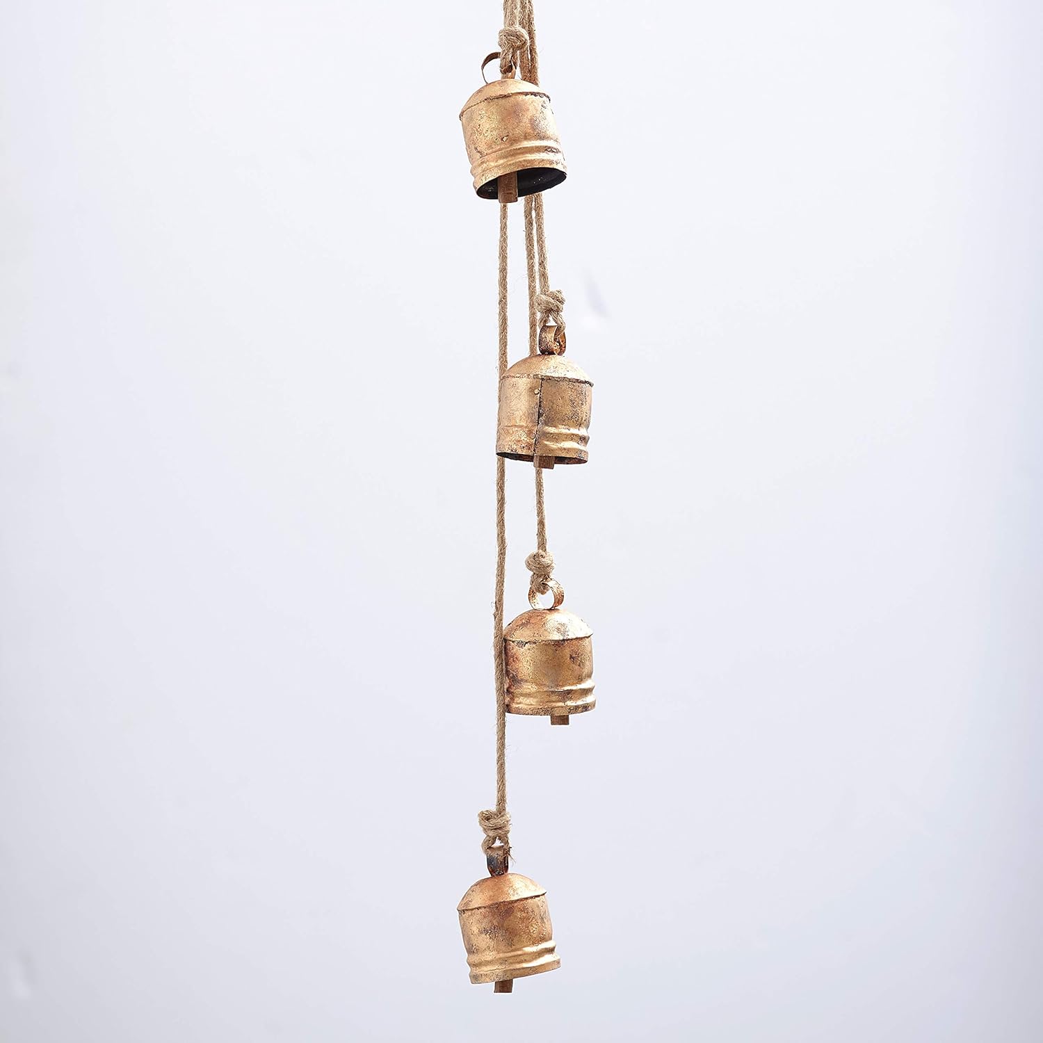 The Lakeside Collection Handcrafted Hanging Bell Cluster Wind Chimes for Outdoors - Gold : Garden & Outdoor