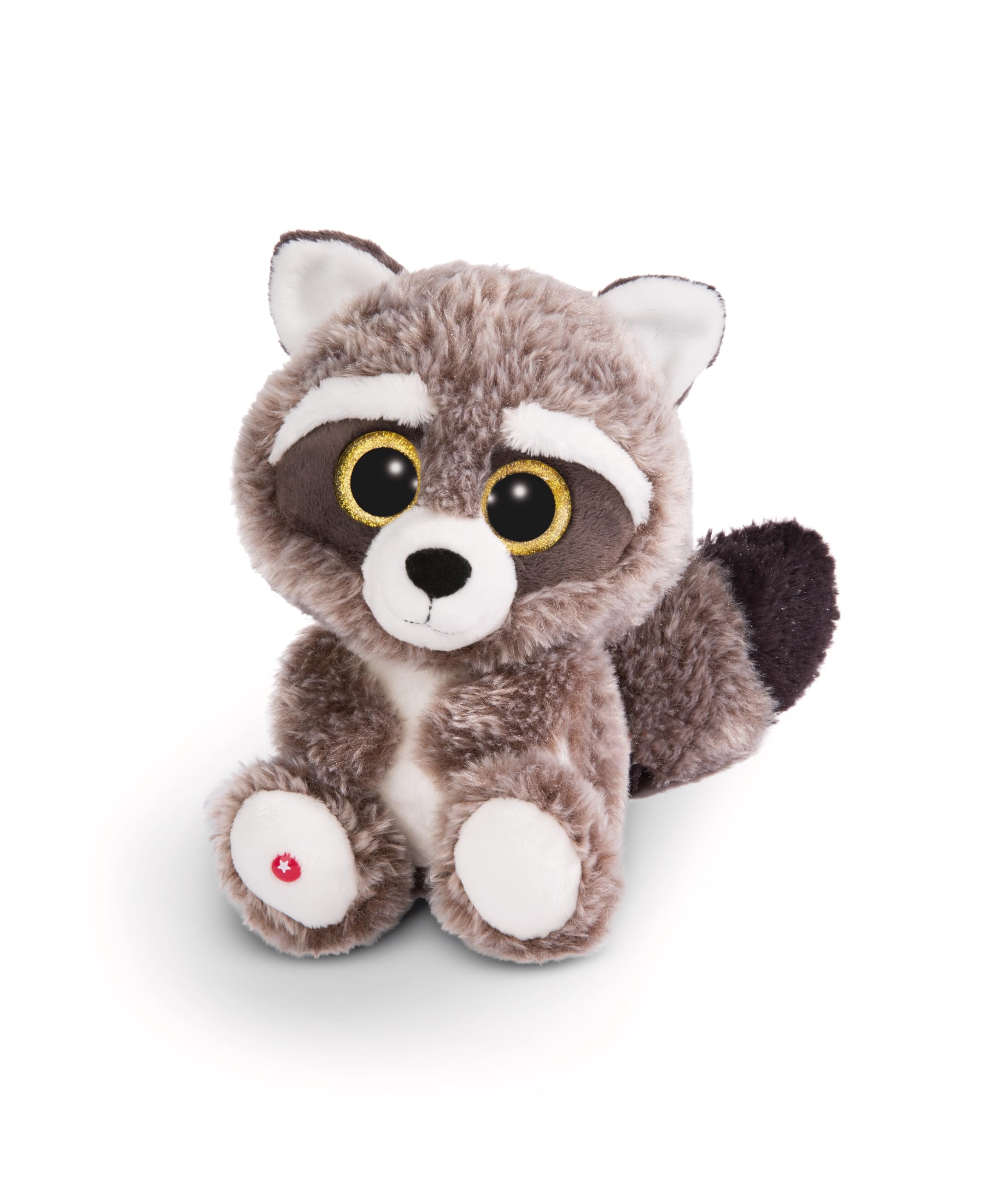 Nici 45569 Glubschis Cuddly Toy Racoon Clooney 25cm, Brown, 25 cm