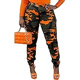 NRTHYE Women Camo Cargo Pants Camouflage Sweatpants Joggers Casual Army Fatigue Pants