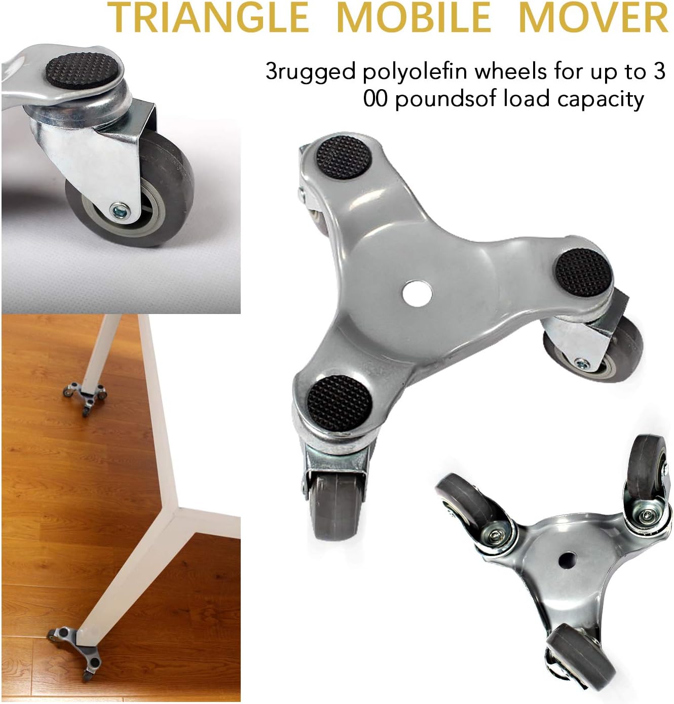 Amazon Com Lvgadr Three Wheel Furniture Movers Dolly 6 Inch Steel Tri Dolly Can Easily Carry 500 Pounds Of Heavy Objects At Home Office Or Warehouse Five Piece Set Home Improvement