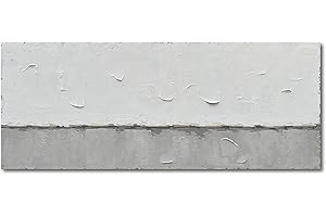 NANKAI Grey and White Minimalist Contemporary Abstract Oil Painting, 24x60 inch, Home, Office Wall Decoration
