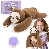 Joyreal Sloth Sensory Weighted Vibrating Pillow, Pressure Activated for Kids Adults, Plush Minky Soft Size: 11 by 21 inches Pillow Animal for Focus & Balance for Gift Birthday Autistic