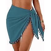 AI'MAGE Sarong Wraps for Women Swimsuit Coverups Beach Bathing Suit Cover Up Tassels Bikini Short Wrap Skirts for Swimwear