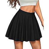 CHICGAL Mini Skirts for Women Casual Flowy Pleated Skater Skirt Summer Basic High Waisted Short Skirt