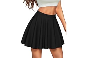 CHICGAL Mini Skirts for Women Casual Flowy Pleated Skater Skirt Summer Basic High Waisted Short Skirt