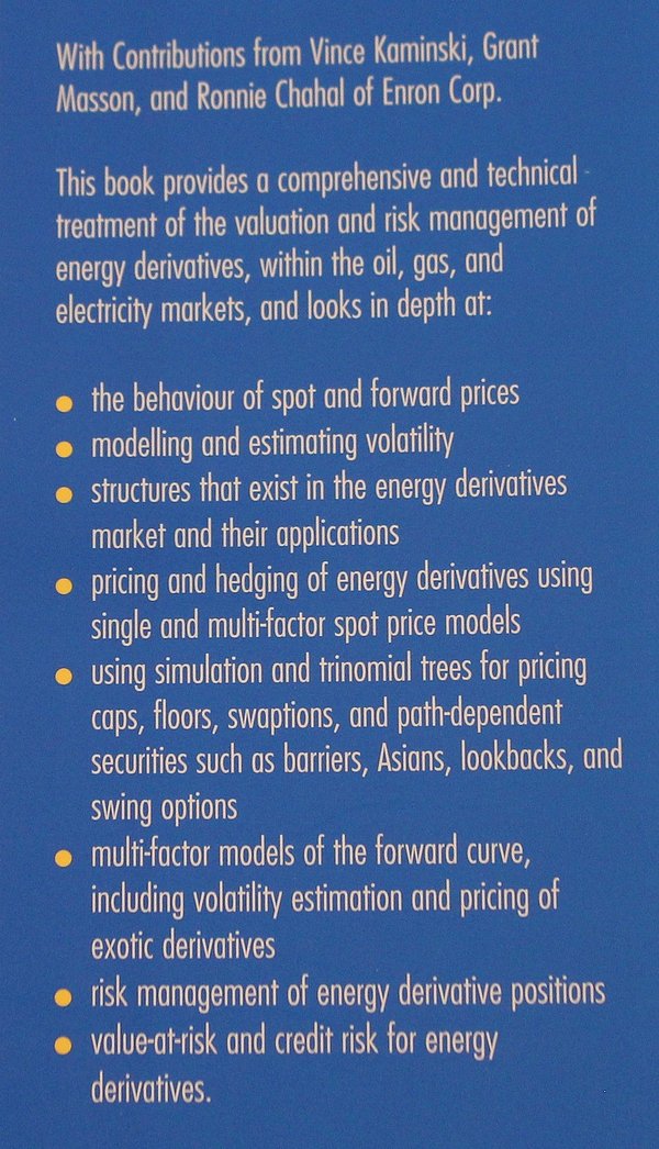 Energy Derivatives Pricing And Risk Management Chris - 
