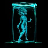 SUPIA ART FACTORY Dead by Daylight 3D Crystal Figures - Killer Spirit - RGBW 16 Colorful LED Lighting Stand with Laser Engraved Crystal Figure. Dead by Daylight Merch, Goods, DBD Figure