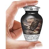 American US Flag Patriotic Eagle Urn for Human Ashes | Keepsake Handcrafted Funeral Memorial | Decorative Cremation Urn for Women and Men