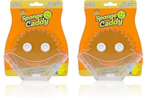 Scrub Daddy Sponge Holder - Sponge Caddy- Suction Sponge Holder, Sink Organizer for Kitchen and Bathroom, Self Draining, Easy to Clean Dishwasher Safe, Universal for Sponges and Scrubbers - 2 pack