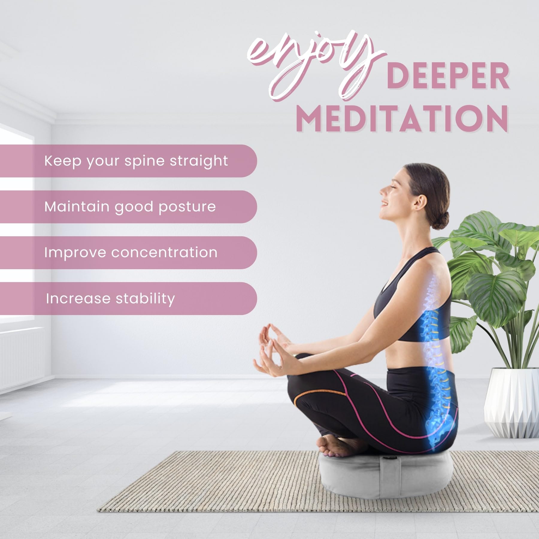 Yes4All Meditation Cushion, Floor Pillow Foam Zafu Buckwheat, Mandala Pattern Yoga Meditation Bolster Pillows, Floor Cushions - Image 6