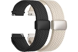 Fullmosa Magnetic Braided Watch Bands 20mm 22mm Quick Release Replacement Watch Strap, Stretchy Nylon Solo Loop Compatible wi