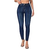 roswear Skinny Jeans for Women High Waisted Stretchy Front Seam Vintage Denim Pants