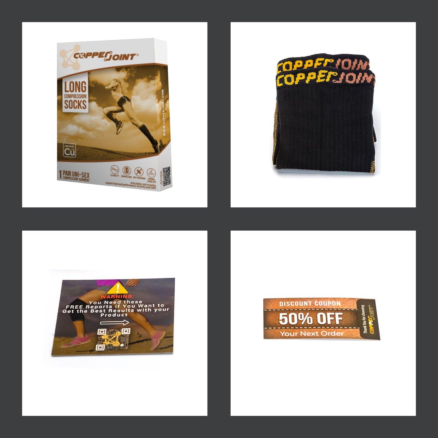 CopperJoint Long Compression Socks - Copper-Infused, Comfortable and Durable Design, Help Joint and Muscle Recovery: Clothing