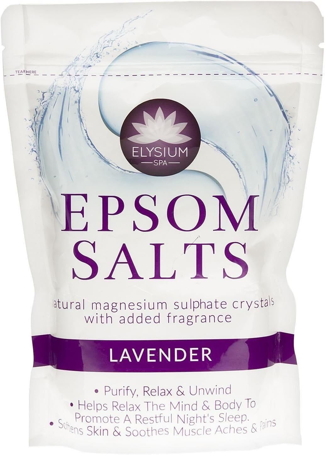 THREE PACKS of Elysium Spa Epsom Salts Lavender 450g