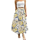 Abaadlw Midi Skirts for Women with Pockets and Lining (Floral Yellow S)