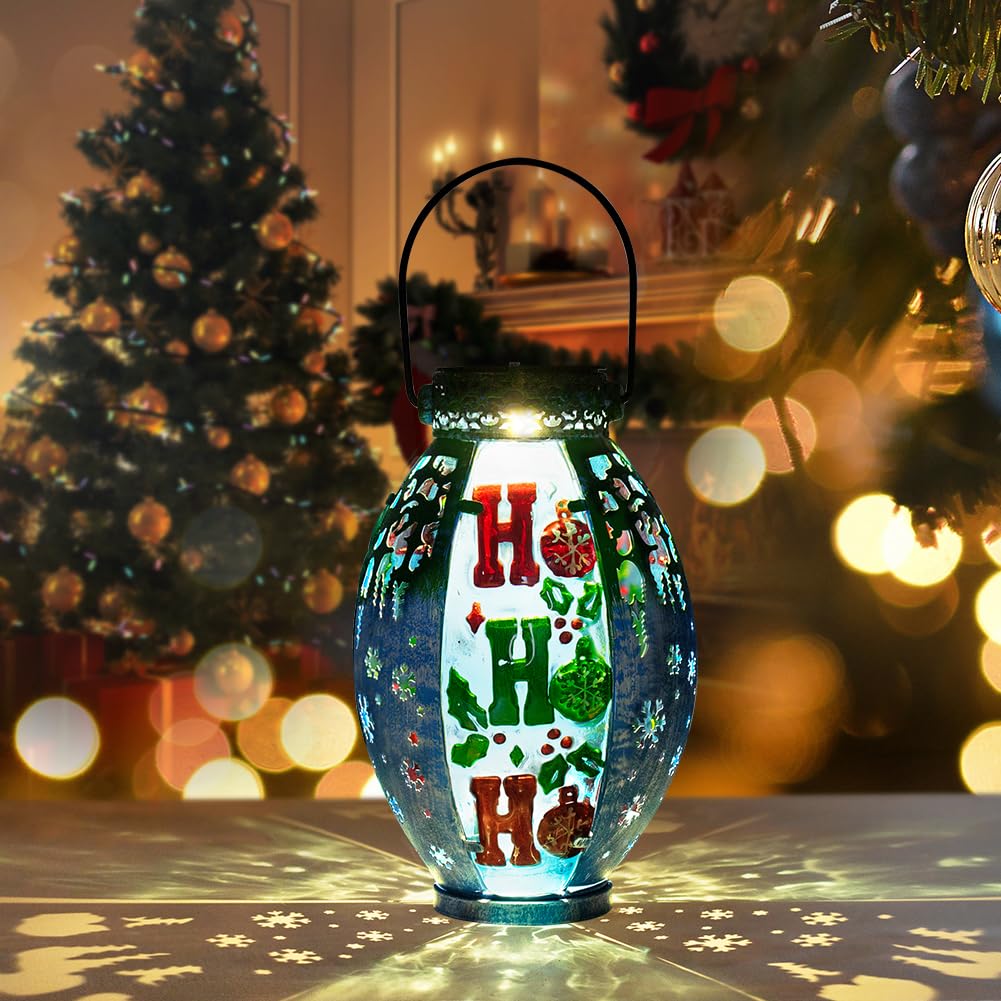 Photo 1 of VEWOGARDEN Solar Lantern Outdoor Waterproof Snowflake Christmas Lanterns Decorative Outdoor Hanging Solar Lantern for Porch Patio Table