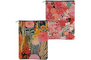 DHKG 2Pcs Botanical Flower Colorful Book Sleeve Book Accessories Book Cover Book Protector Christmas Birthday Boss Day Book Lovers Gifts Bookish Book Club Gifts for Readers Women Librarian Book Lover