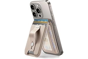 ESR Aura for MagSafe Wallet, 5 Card Holder with Adjustable Stand, RFID-Blocking, Secure Grip, Magnetic Wallet for iPhone 17/16/15/14/13/12, Not for Mini, Not Find My Compatible, Desert Titanium