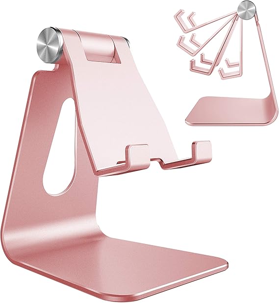 Amazon.com: CreaDream - Soporte ajustable para teléfono móvil, soporte para teléfono móvil, soporte de pared, soporte de escritorio de aluminio, compatible con iPhone Xs Max Xr 8 7 6 6s Plus 5s