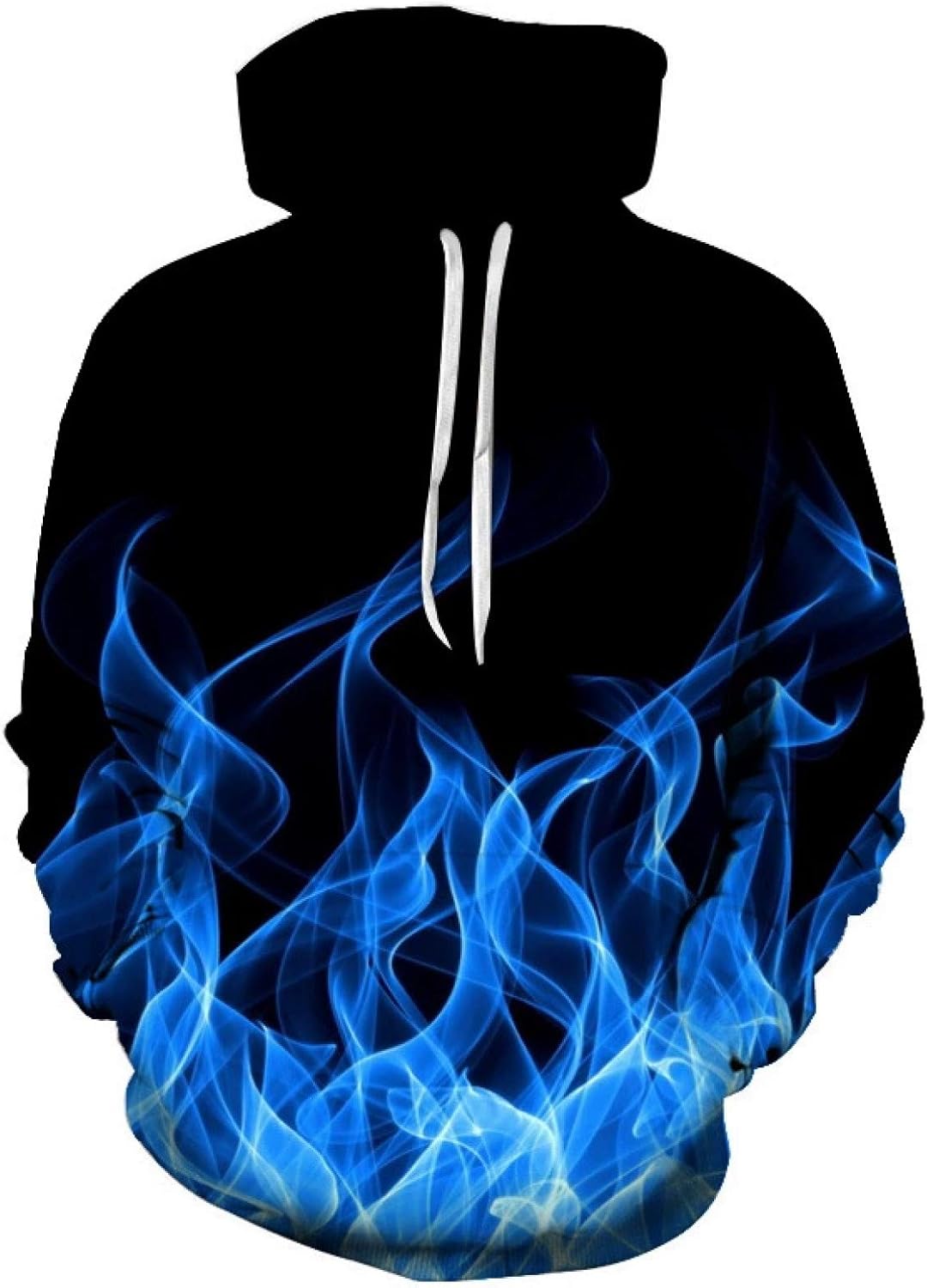 Unisex Printed Hoodie Blue Fire Men Sweatshirt Women Hoodies Handsome